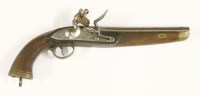 Lot 78 - A Belgian sea service flintlock pistol