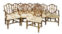 Lot 578 - A set of twelve Hepplewhite period mahogany dining chairs