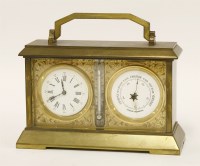 Lot 512 - A combination clock and barometer desk stand