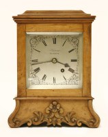 Lot 515 - A satinwood library clock