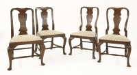 Lot 598 - A pair of George II mahogany dining chairs