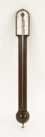 Lot 523 - A George III mahogany stick barometer