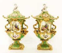 Lot 140 - A pair of Minton 'New Vases' and covers