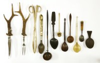 Lot 167 - A collection of ivory and treen spoons and ladles