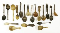 Lot 169 - A collection of treen and horn spoons