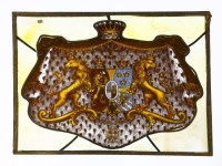 Lot 555 - Two stained glass panels