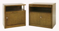 Lot 649 - A pair of burr wood bedside cabinets