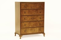 Lot 682 - A Queen Anne design walnut chest of drawers