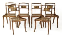 Lot 627 - A set of six Regency mahogany single dining chairs