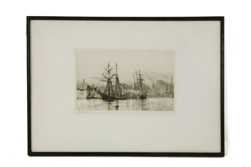 Lot 381 - Harold Wyllie (1880-1975)
BOATS IN A HARBOUR
Etching