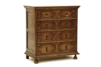 Lot 438 - A Jacobean Revival oak chest of four drawers
