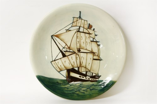 Lot 265 - A Moorcroft Tall Ship pattern charger