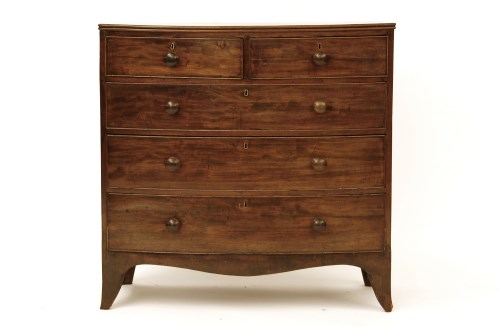 Lot 434 - A 19th century mahogany bow front chest of drawers