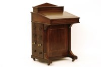 Lot 416 - A Victorian inlaid walnut Davenport desk. 53cm wide
