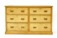 Lot 477 - A late 19th century oak cabinet of six drawers