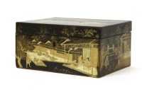 Lot 291 - A 19th century Chinese export lacquer tea caddy
