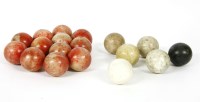 Lot 129 - Eighteen 19th century stained ivory snooker balls