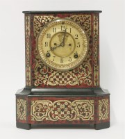 Lot 140 - A Victorian boulle and ebonised mantel clock