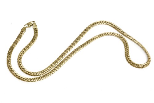 Lot 18 - A 9ct gold uniformed hollow herringbone necklace