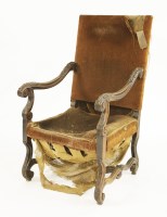 Lot 436 - A French walnut armchair