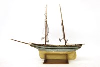 Lot 303 - A scratch built painted model of a two masted frigate