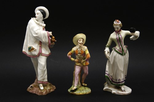 Lot 149 - Three Commedia Dell Arte porcelain figures