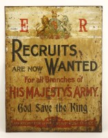Lot 106A - 'Recruits Wanted!'
early 20th century