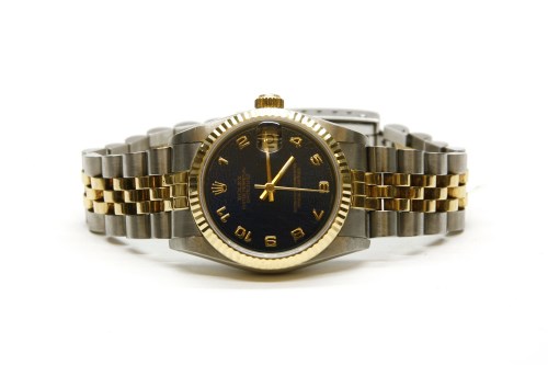 Lot 53 - A gentleman's bi-colour mid size Rolex Oyster Perpetual Datejust bracelet watch Circa 1991