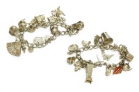 Lot 31 - Two silver charm bracelets