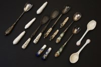 Lot 221 - Victorian and later pottery handled servers