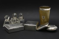 Lot 88 - A silver rimmed horn beaker