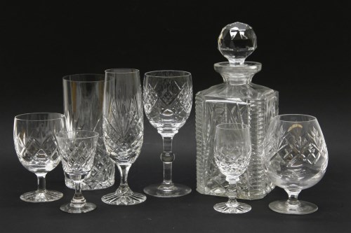 Lot 208 - A collection of various cut glass drinking glasses and decanters (qty)