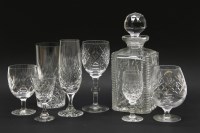 Lot 208 - A collection of various cut glass drinking glasses and decanters (qty)