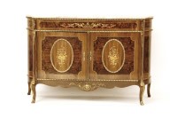 Lot 446 - A Louis XVI design inlaid walnut and kingwood design commode
