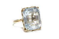 Lot 28 - A continental emerald cut synthetic spinel ring