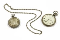 Lot 68 - A Continental silver open faced fob watch