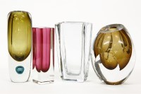 Lot 179 - A collection of four mid 20th Century glass vases