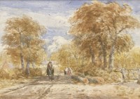 Lot 366 - David Cox OWS (1783-1859)
A WELSH LANE
Signed and dated 1851 l.l.