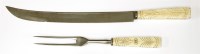 Lot 189 - A large Victorian carving knife and fork