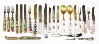 Lot 182 - Twenty-three items of ceramic-handled cutlery