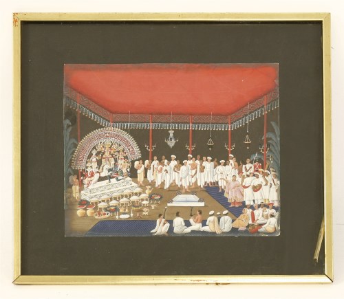 Lot 300 - An unusually large Indian painting on mica