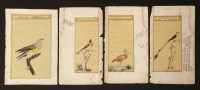 Lot 315 - Six manuscript illustrations of birds