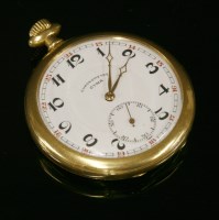Lot 512 - A gold open-faced pocket watch