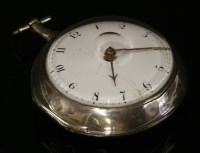 Lot 482 - A Georgian silver pair case open face pocket watch