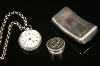 Lot 604 - A small Swiss silver key wound fob watch