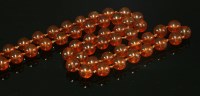 Lot 47 - A single row uniform amber bead necklace