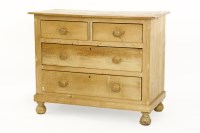Lot 406 - A Victorian stripped pine chest of drawers