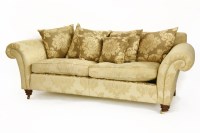 Lot 430 - A Duresta three seat gold upholstered settee