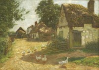 Lot 490 - Richard Henry Brock (1871-1943)
'AN EXCURSION' - DUCKS IN A FARMYARD
Signed l.l.