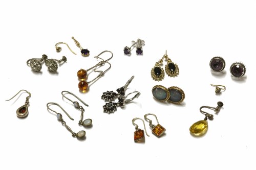 Lot 34 - A collection of earrings to include